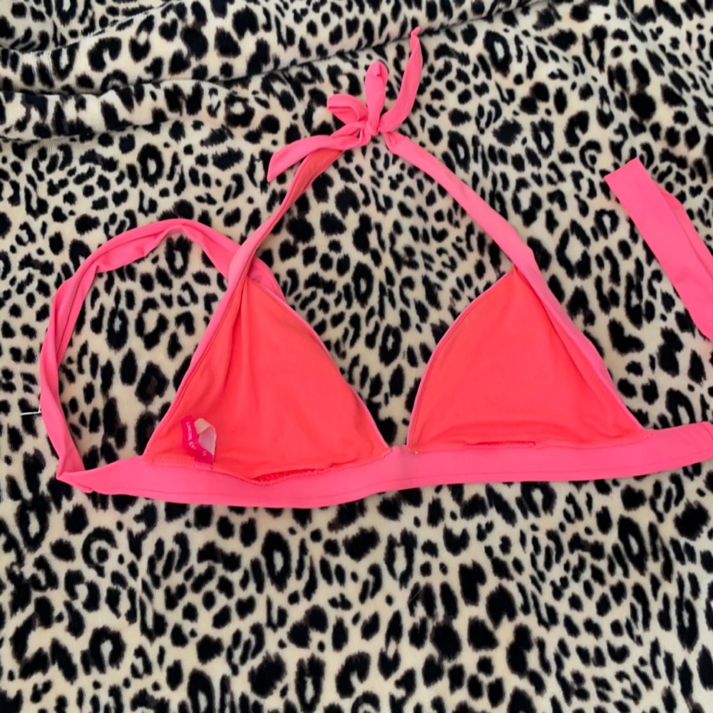 Bright coral swim top